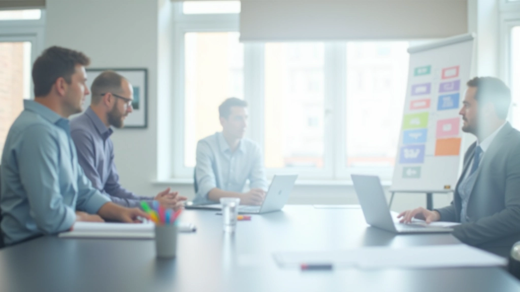 Whiteboard mit Implementierungsplan und Prozessfluss für digitale Transformation