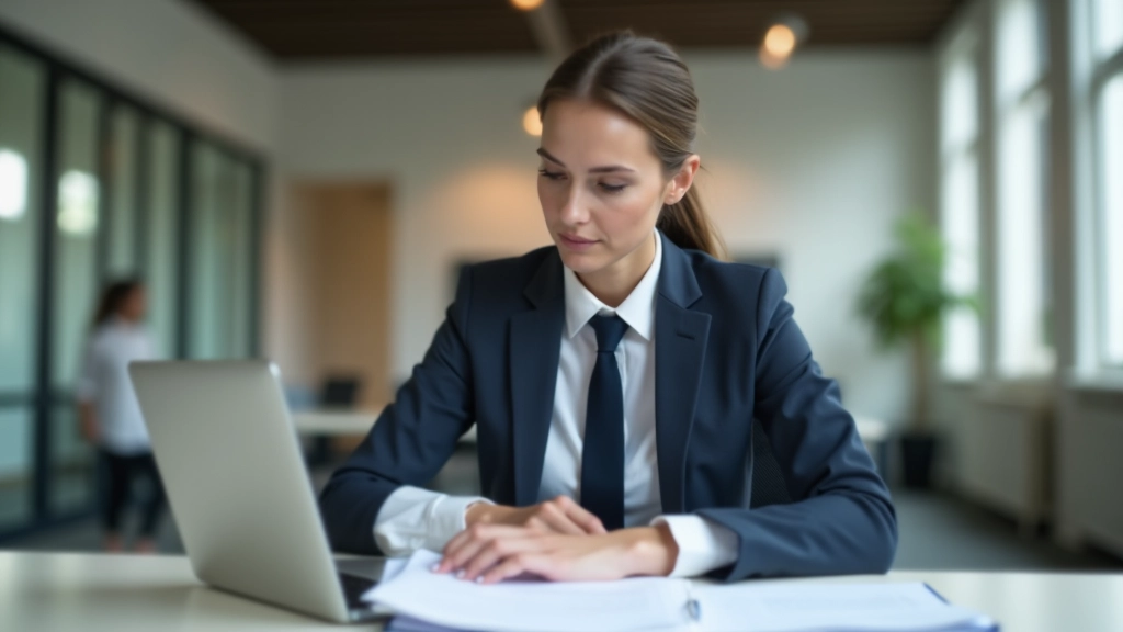 Geschäftsperson analysiert Finanzdiagramme und Berichte am Computer im Büro